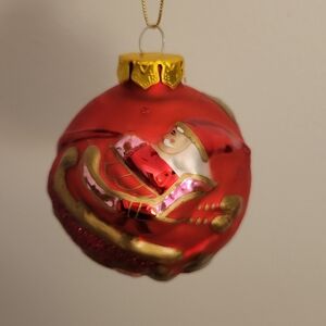 Gorgeous red glass blown Stana reindeer ornament